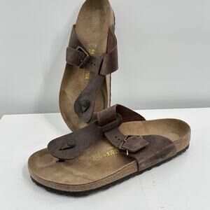 Birkenstock Gizeh Sandals Thong Mens Sz 11 / 44 Brown Made Germany
